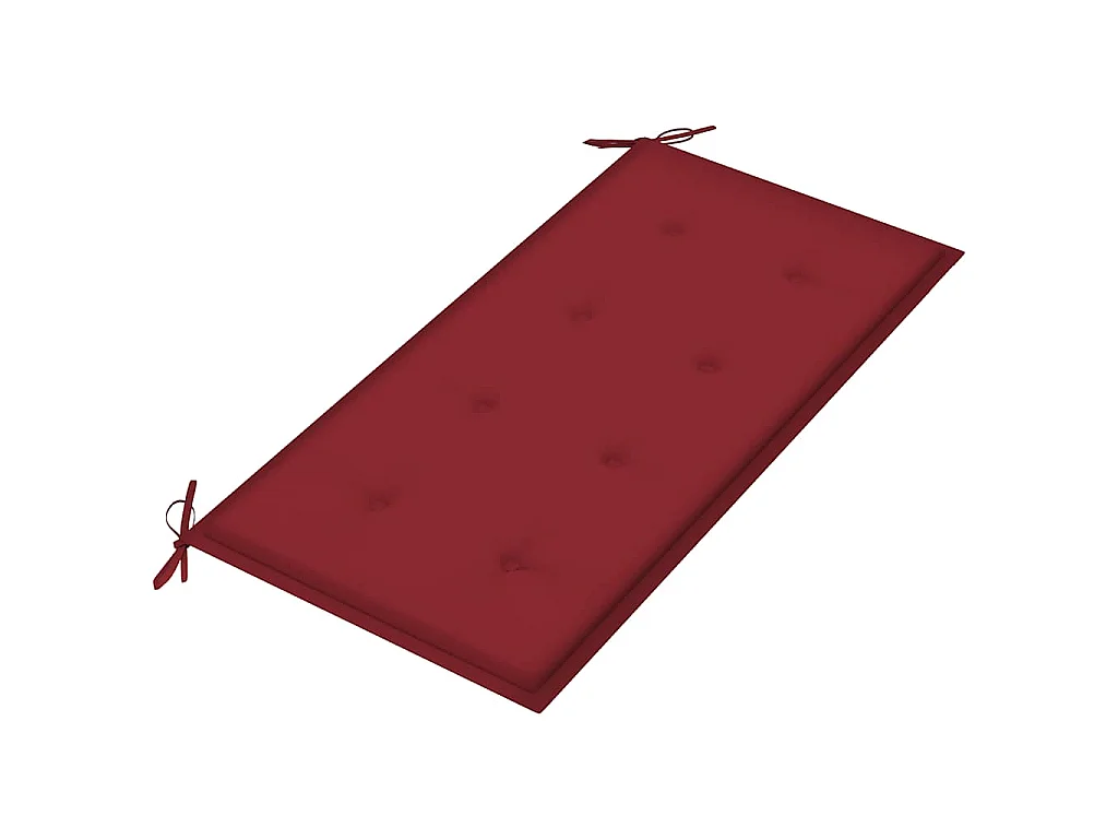 Panca da Giardino con Cuscino Rosso Vino 112 cm Legno di Teak