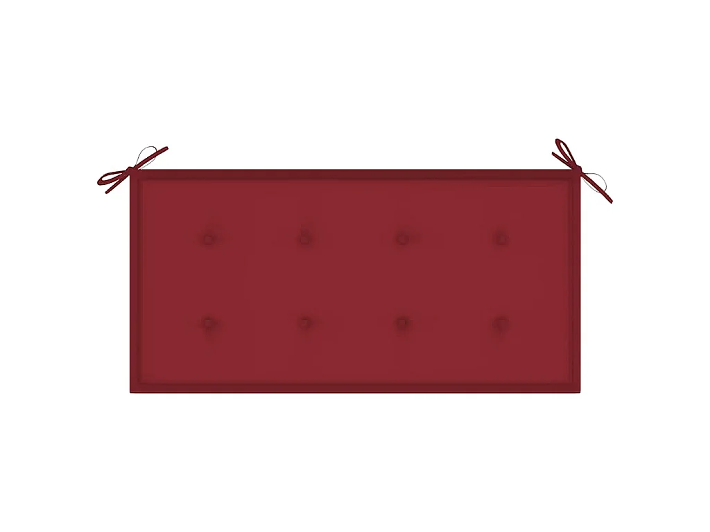 Panca da Giardino con Cuscino Rosso Vino 112 cm Legno di Teak