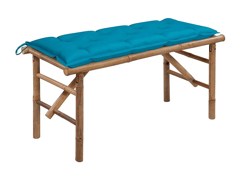Klappbare Gartenbank mit Auflage 118 cm Bambus