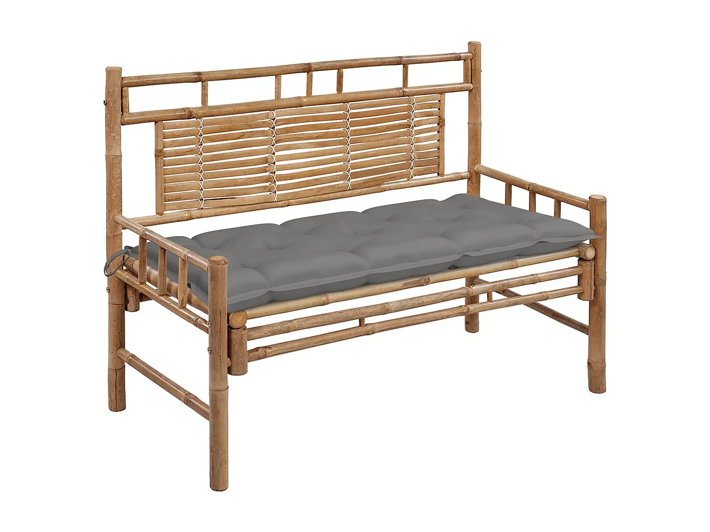 Banc de jardin avec coussin 120 cm Bambou