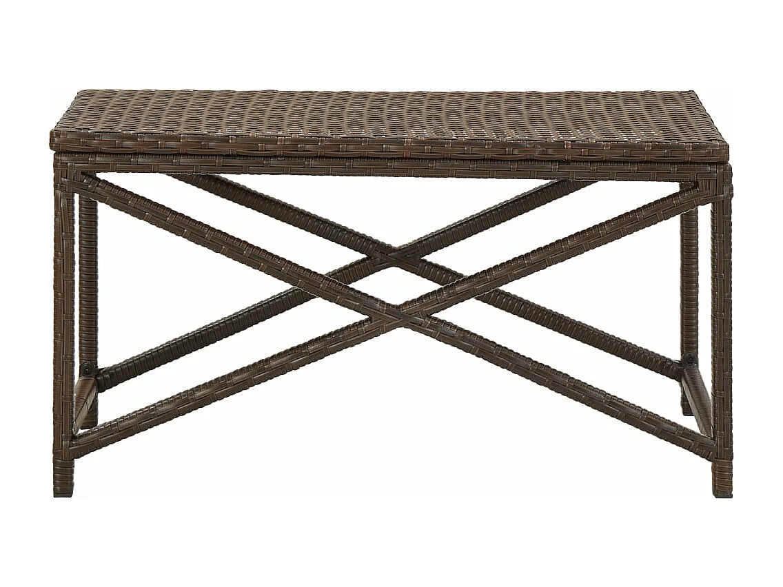 Banc de jardin 80 cm Résine tressée Marron