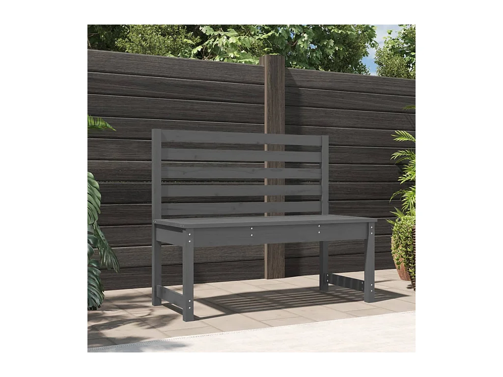 Tuinbank 109 cm massief grenenhout grijs