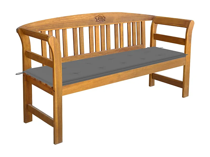 Gartenbank mit Auflage 157 cm Massivholz Akazie