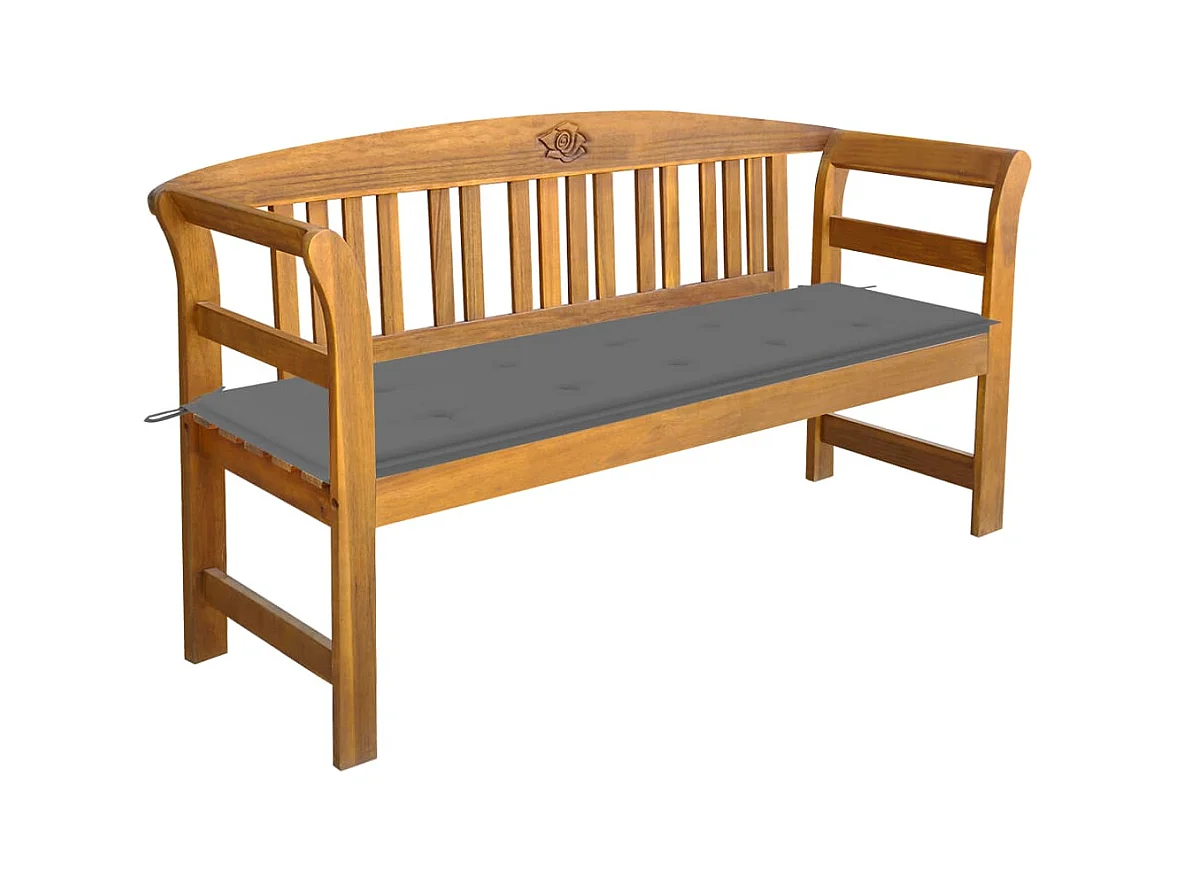 Banc de jardin avec coussin 157 cm Bois d'acacia massif