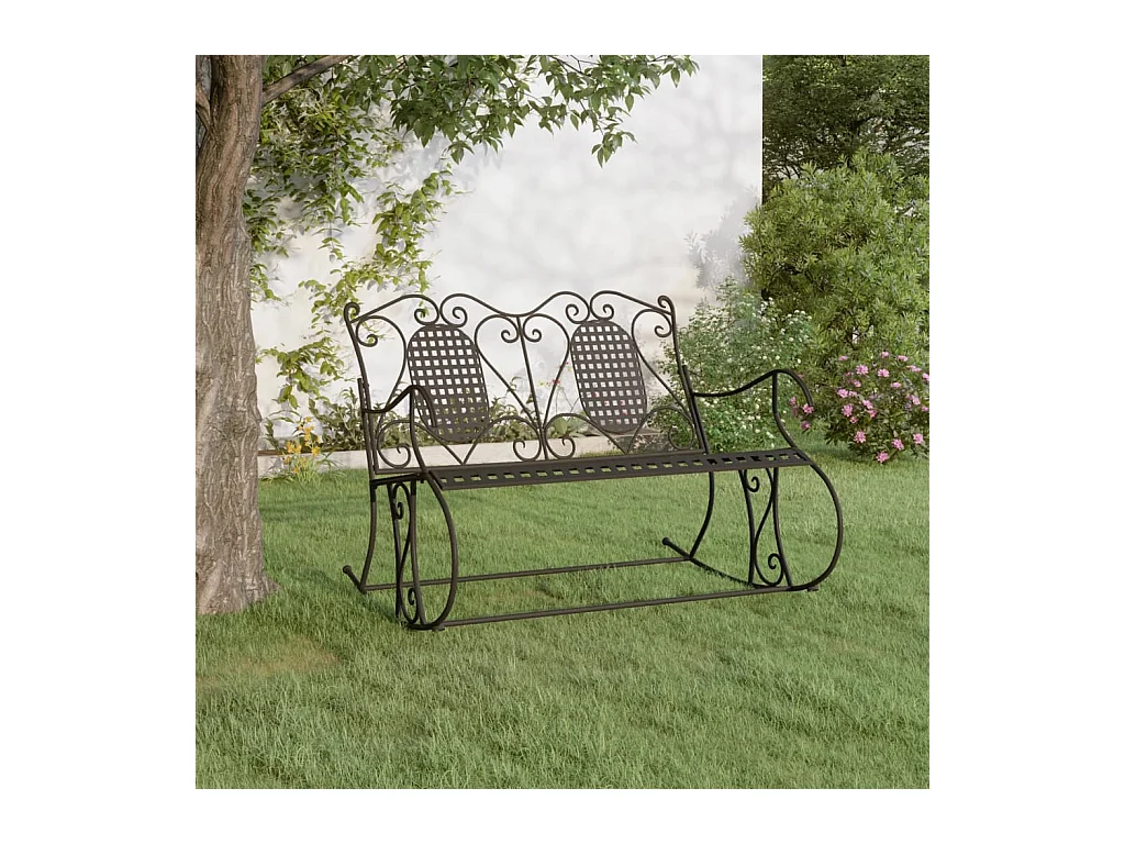 Banc à bascule 2 places 113 cm noir acier