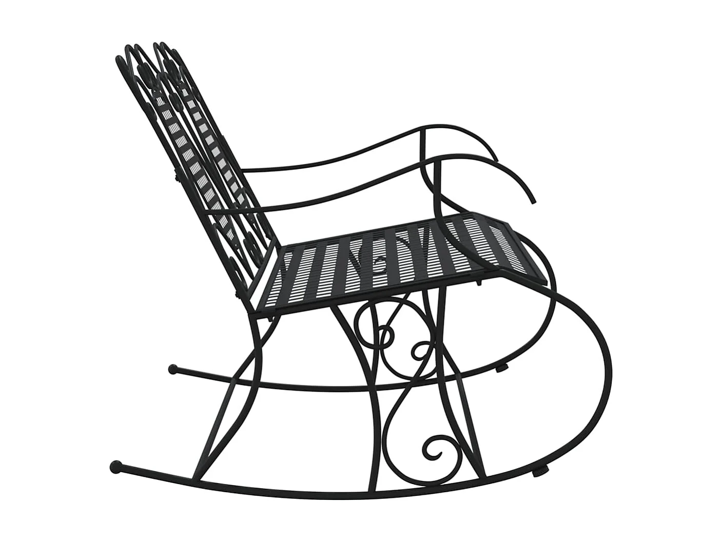 Schaukelbank 2-Sitzer 113 cm Schwarz Stahl