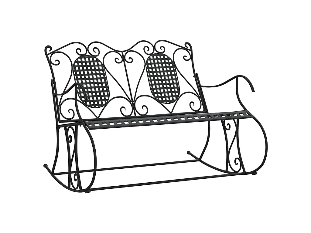 Banc à bascule 2 places 113 cm noir acier