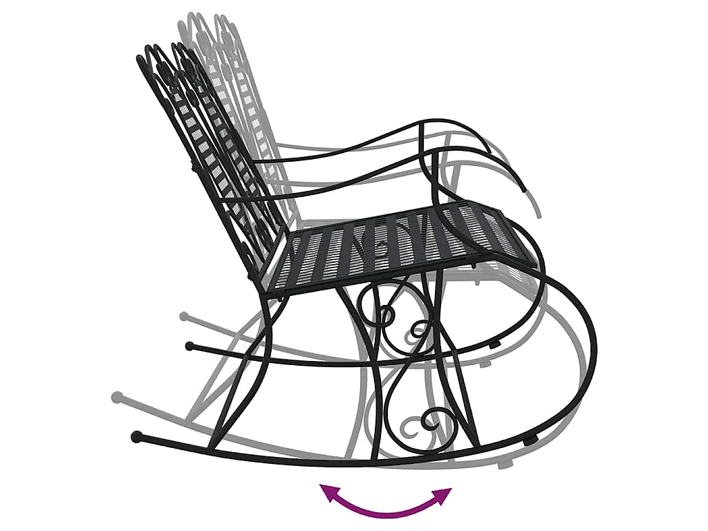 Schaukelbank 2-Sitzer 113 cm Schwarz Stahl