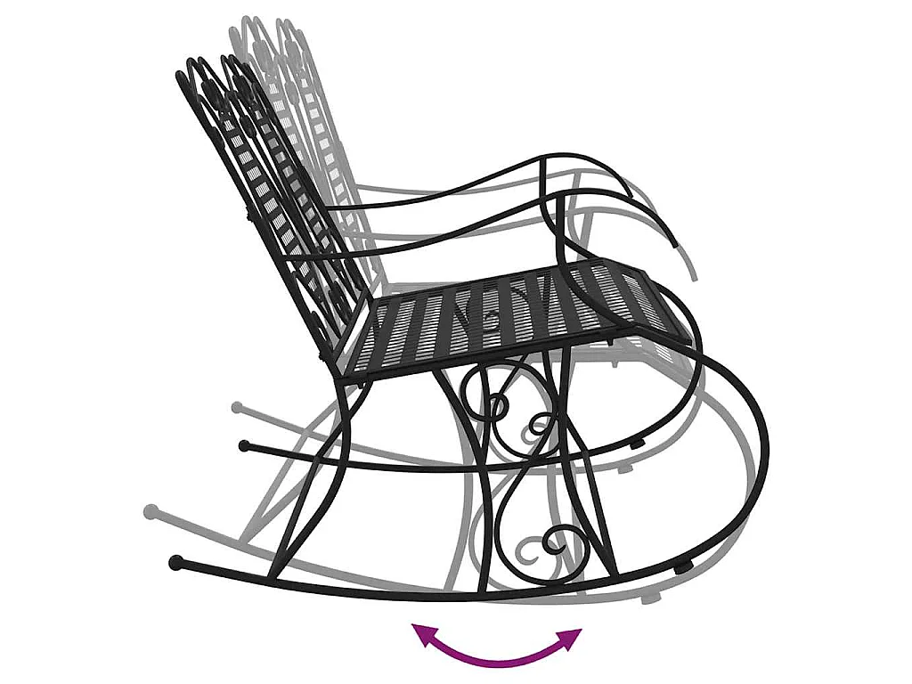 Banc à bascule 2 places 113 cm noir acier