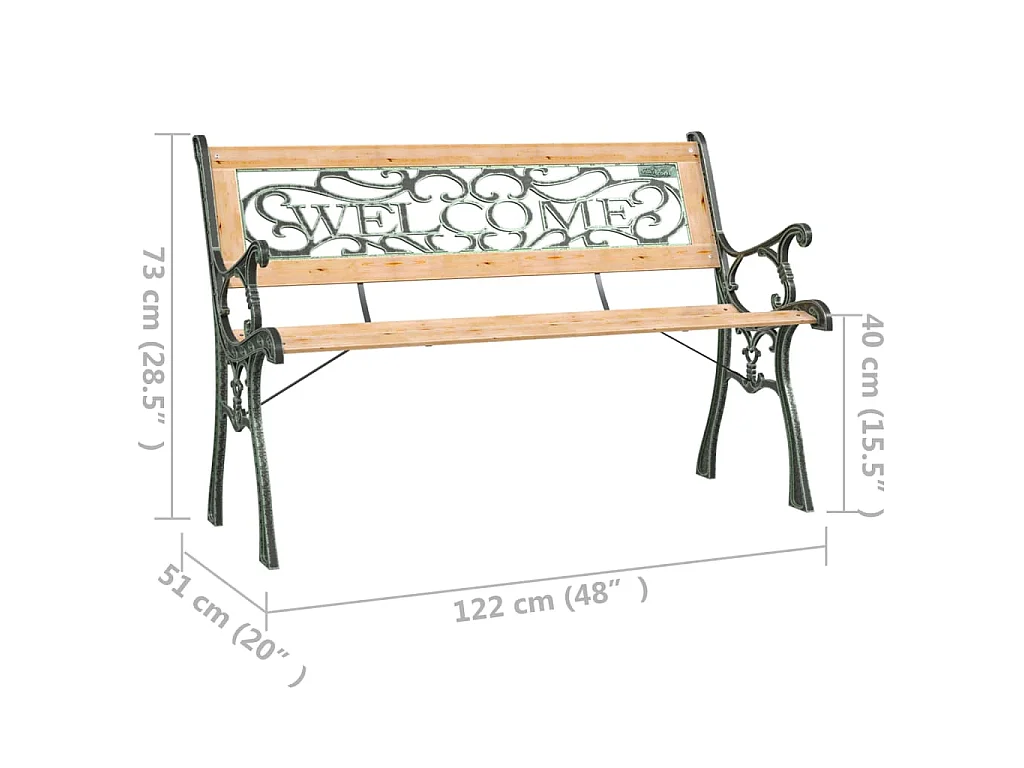 Gartenbank 122 cm Massivholz Tanne