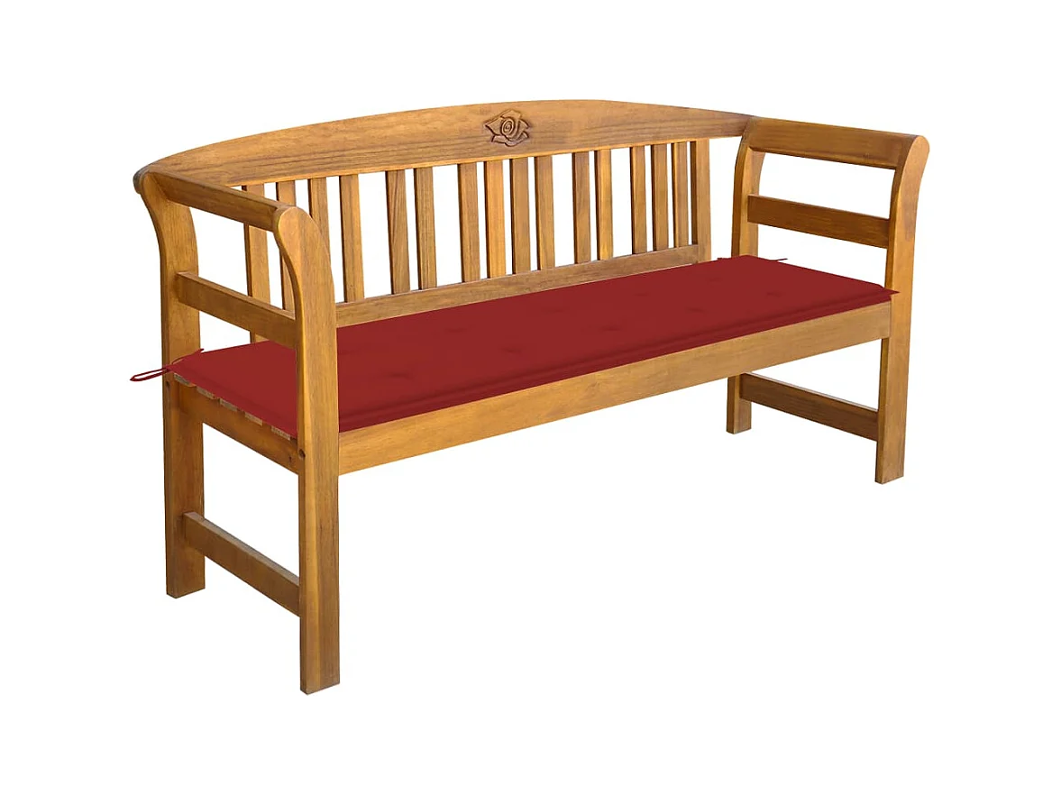 Tuinbank met kussen 157 cm massief acaciahout