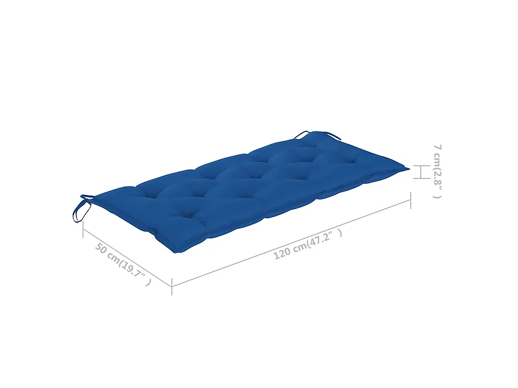 Banc de jardin pliable avec coussin 118 cm Bambou