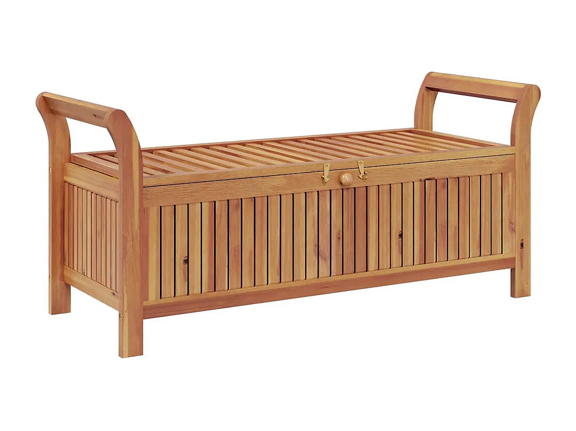 Skrzynia ogrodowa z drewna akacjowego z poduszką 126 cm - Elegancka i praktyczna