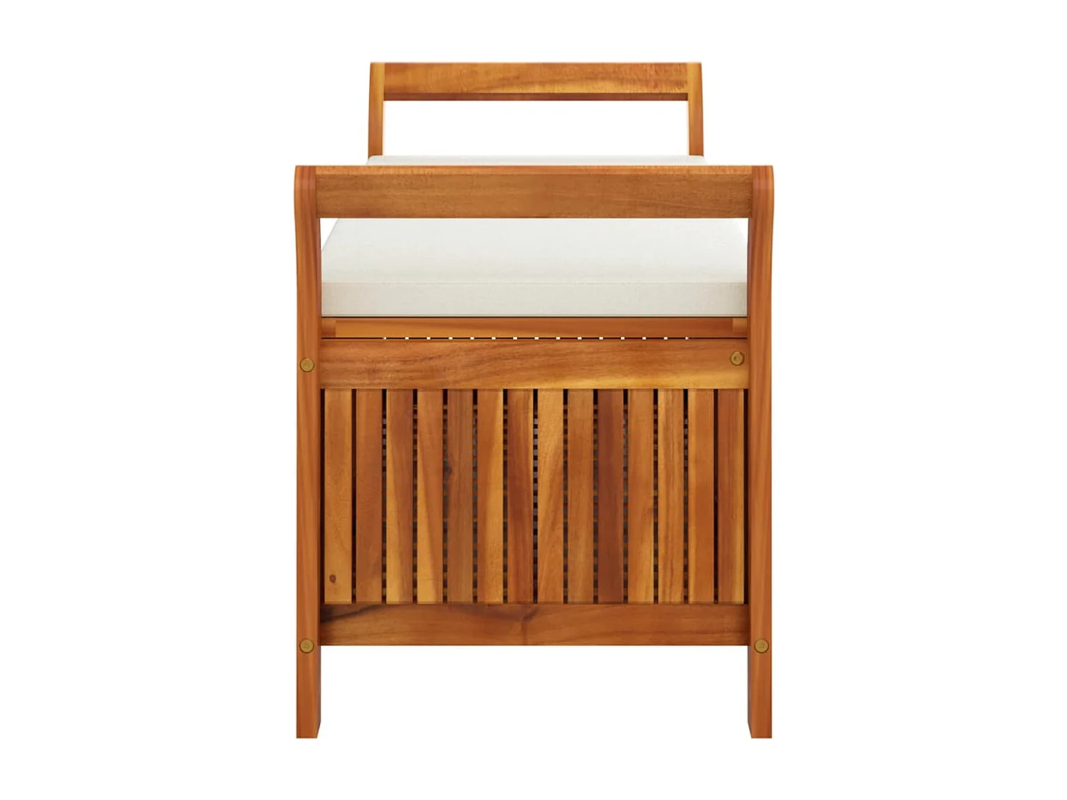 Banco de arrumação p/ jardim c/ almofadão 126 cm acácia maciça