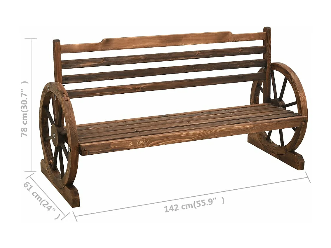 Banc de jardin 142 cm Bois de sapin massif