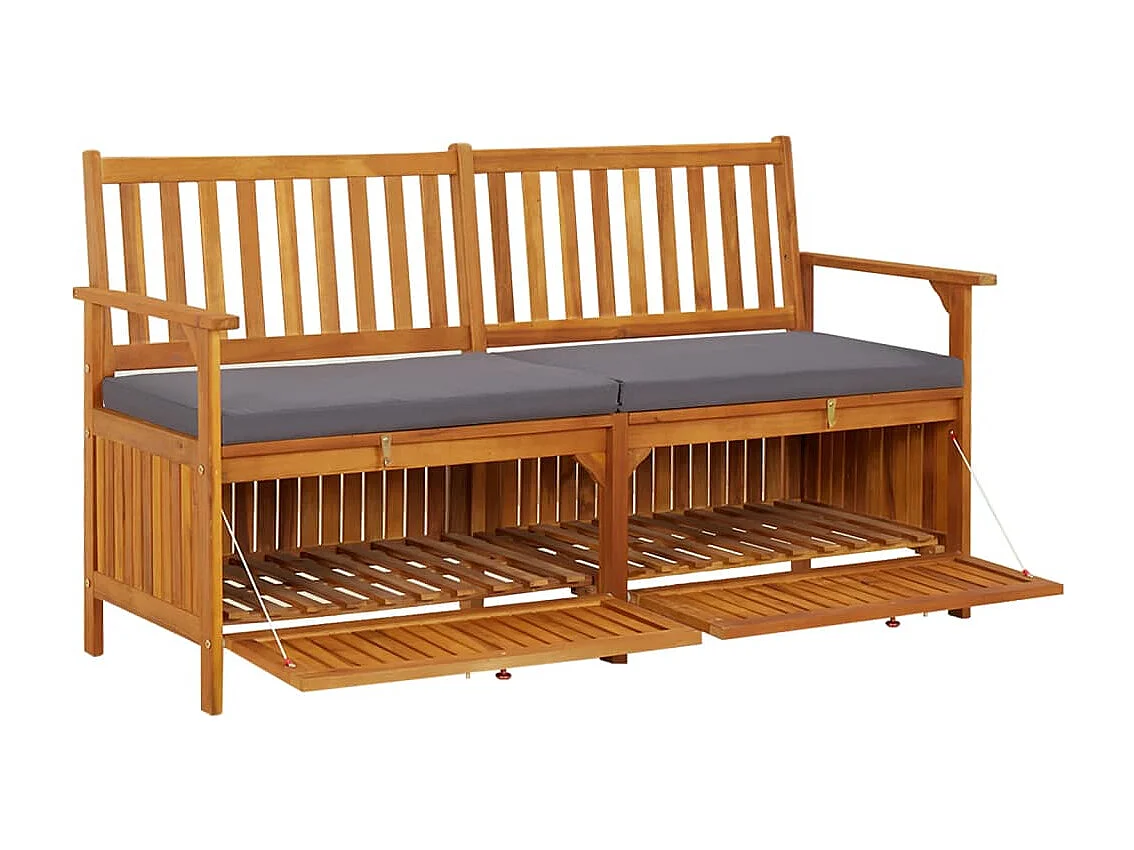 Truhenbank mit Kissen 148 cm Massivholz Akazie