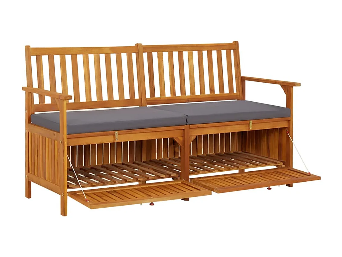 Truhenbank mit Kissen 148 cm Massivholz Akazie