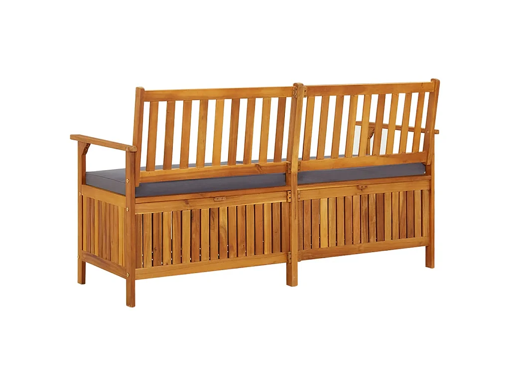 Cassapanca con Cuscino 148 cm in Legno Massello di Acacia