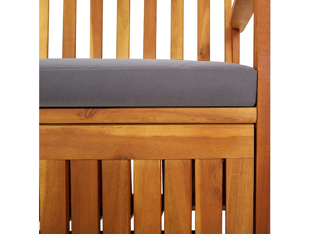 Cassapanca con Cuscino 148 cm in Legno Massello di Acacia