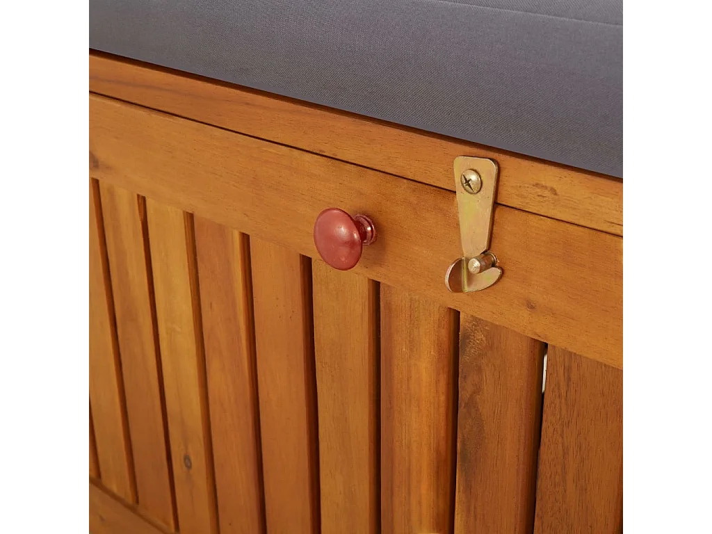 Cassapanca con Cuscino 148 cm in Legno Massello di Acacia