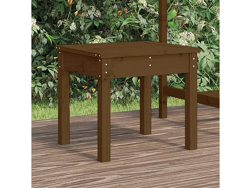 Banco de jardín madera maciza pino marrón miel 50x44x45 cm