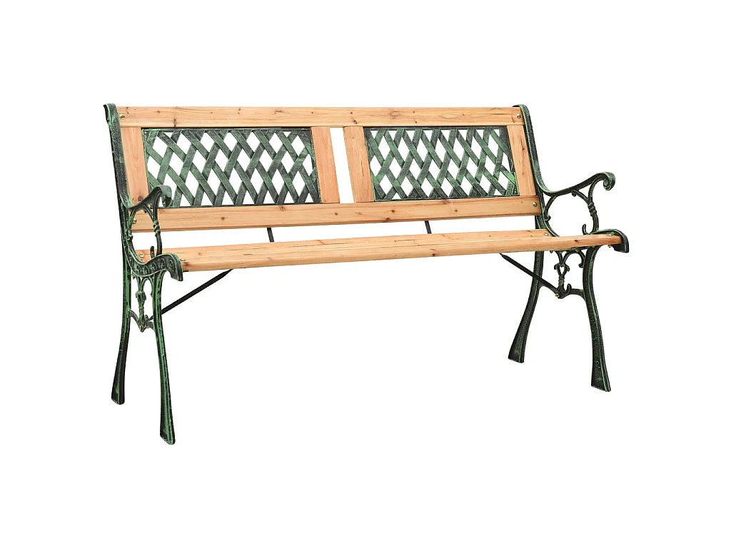 Gartenbank 122 cm Gusseisen und Massivholz Tanne