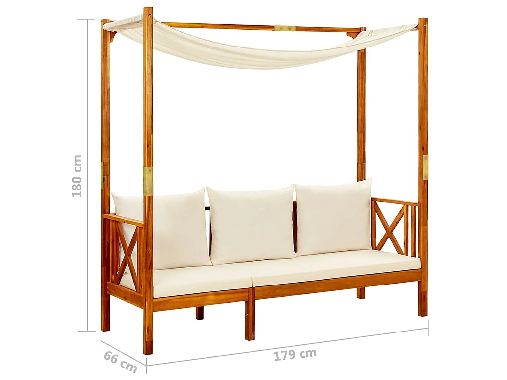 Panchina da Giardino con Baldacchino Legno Massello di Acacia