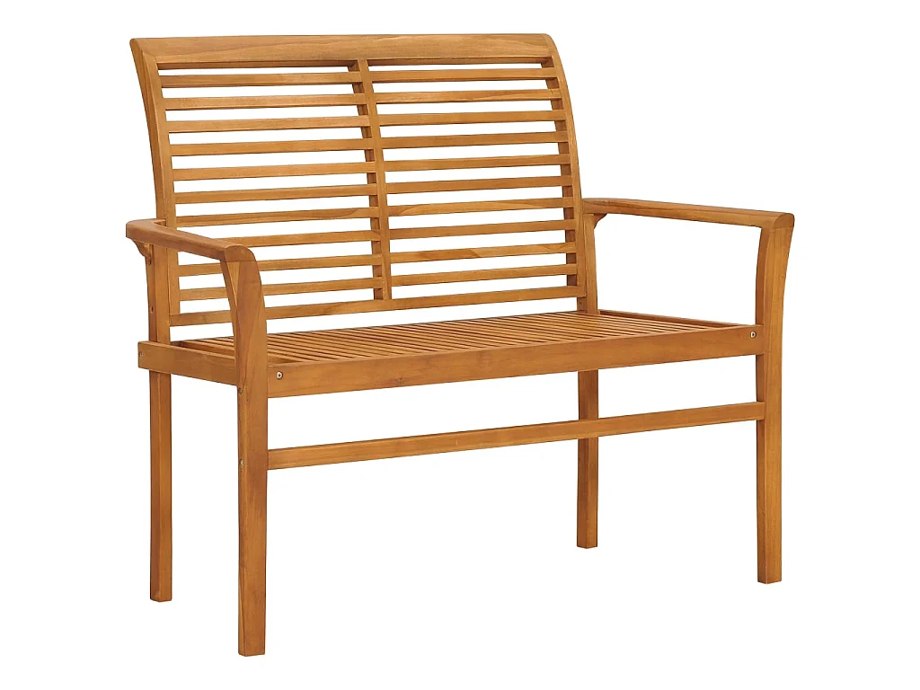 Banc de jardin avec coussin vert vif 112 cm Bois de teck massif