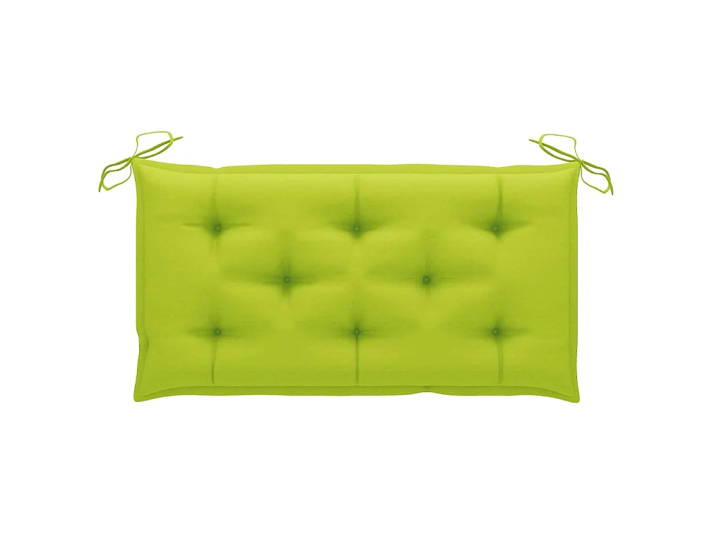 Banc de jardin avec coussin vert vif 112 cm Bois de teck massif