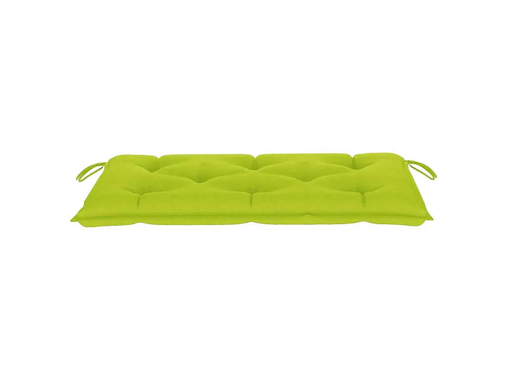 Banc de jardin avec coussin vert vif 112 cm Bois de teck massif