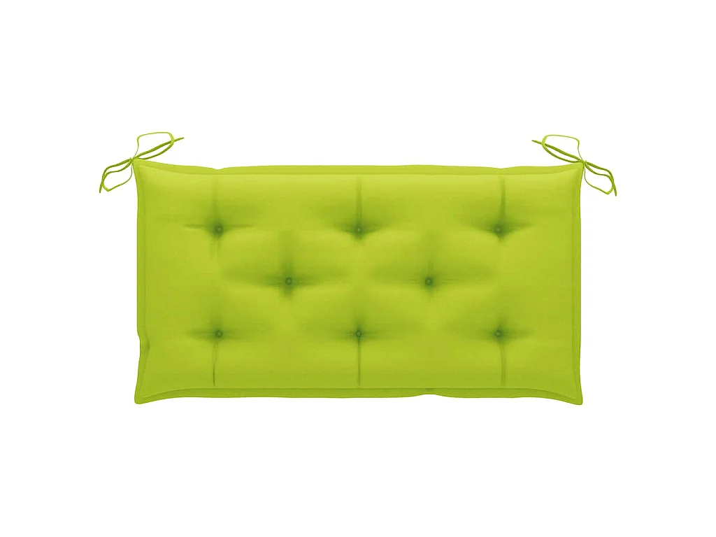 Banc de jardin avec coussin vert vif 112 cm Bois de teck massif