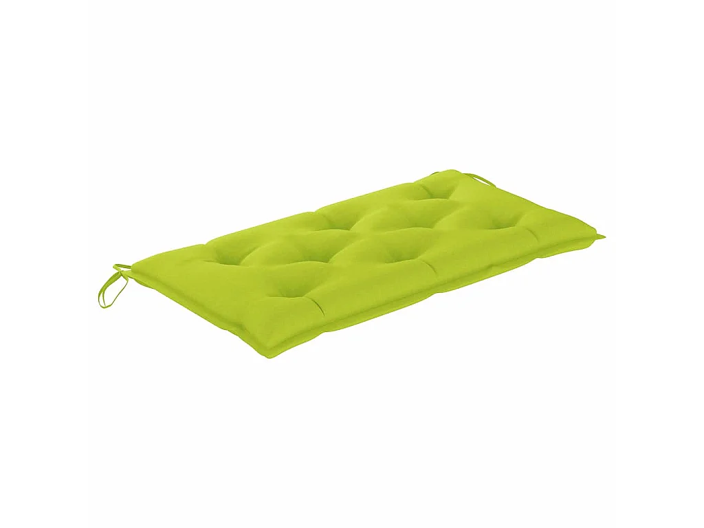 Banc de jardin avec coussin vert vif 112 cm Bois de teck massif