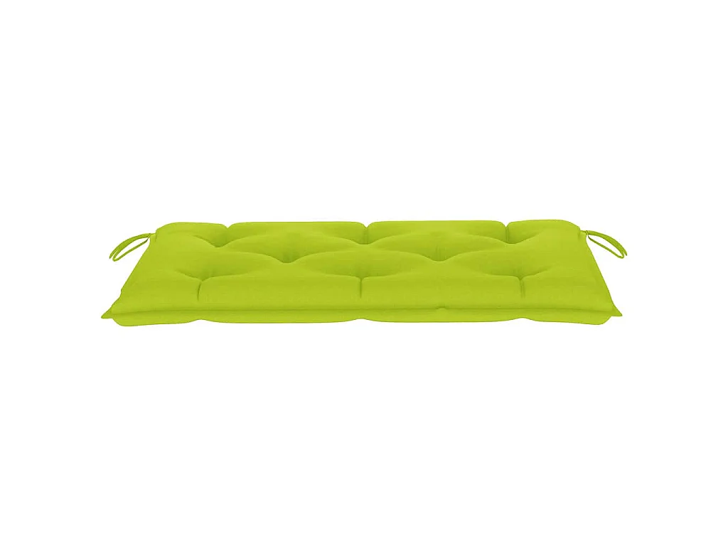 Banc de jardin avec coussin vert vif 112 cm Bois de teck massif