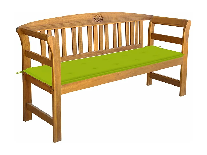 Gartenbank mit Auflage 157 cm Massivholz Akazie