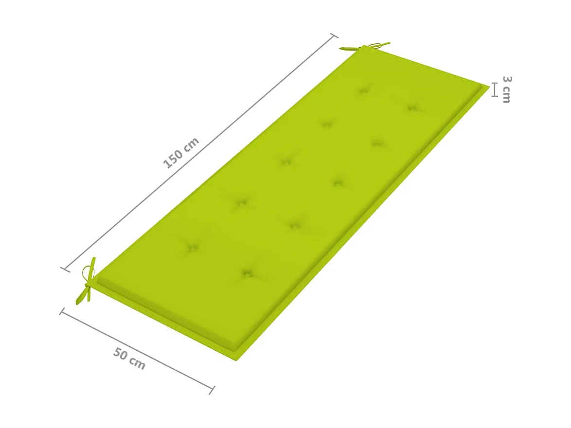 Banc de jardin avec coussin 157 cm Bois d'acacia massif