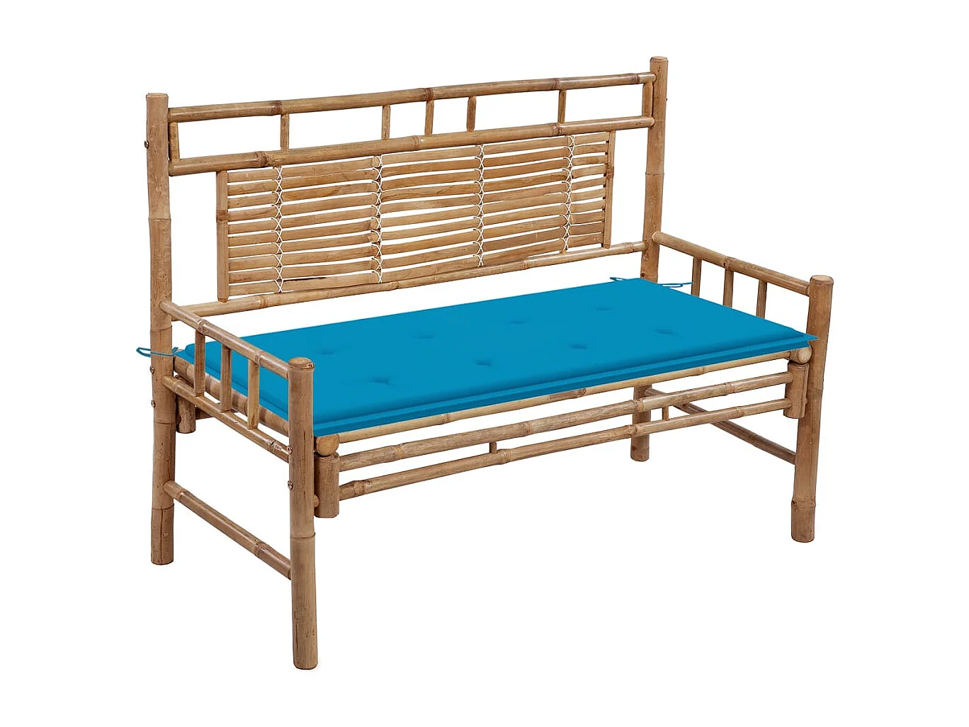 Banc de jardin avec coussin 120 cm Bambou