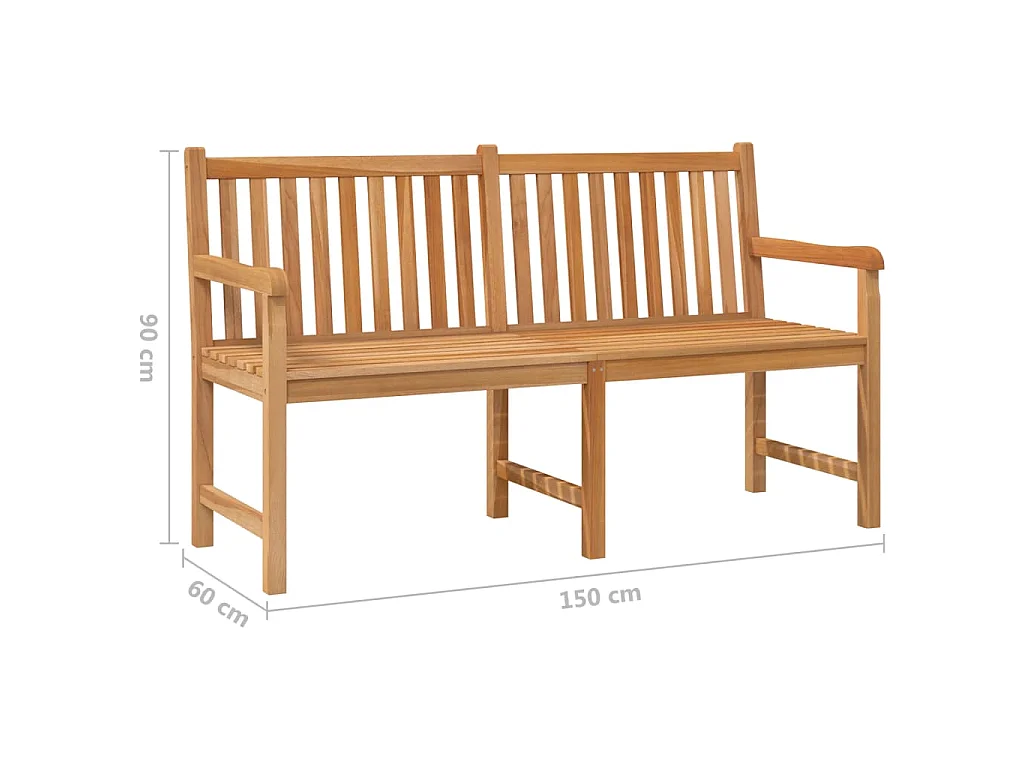 Tuinbank 150 cm massief teakhout