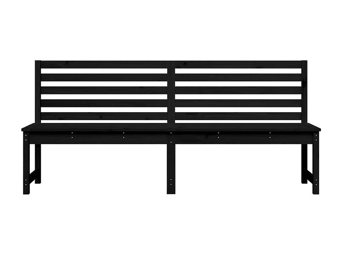 Banc de jardin noir 201,5 cm bois massif de pin