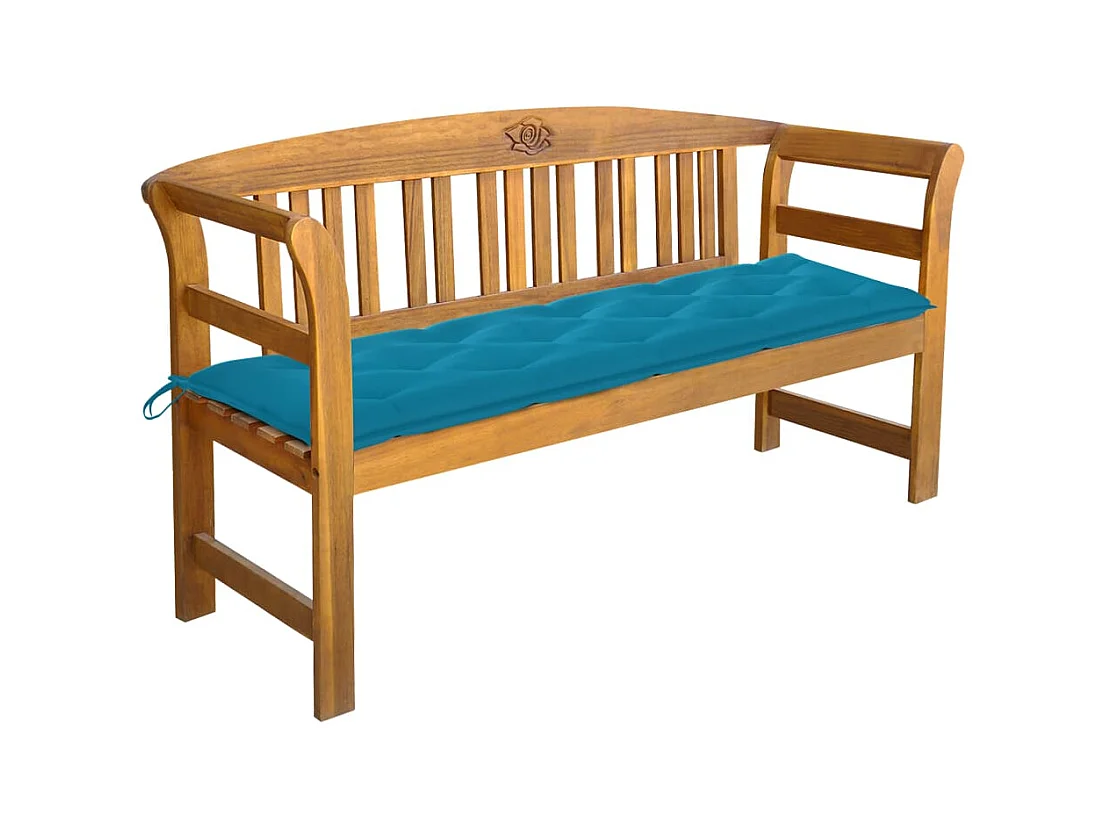 Banc de jardin avec coussin 157 cm Bois d'acacia massif
