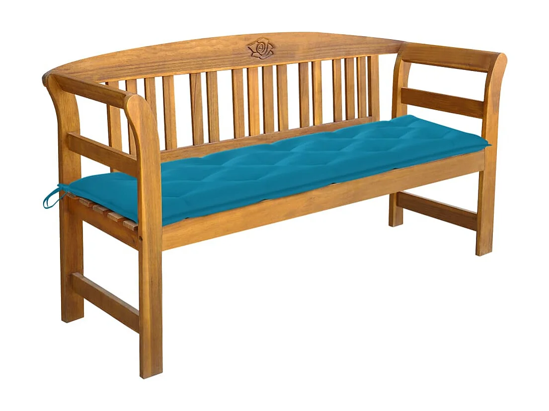 Banc de jardin avec coussin 157 cm Bois d'acacia massif