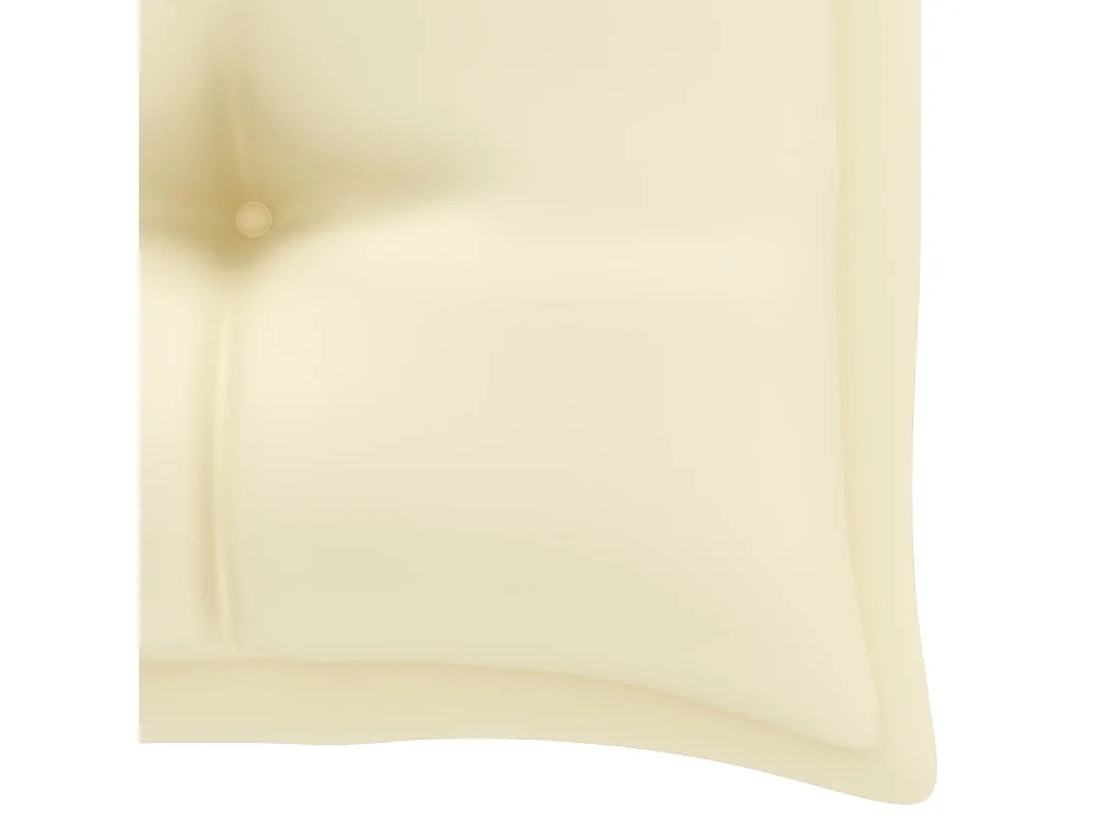 Banc de jardin avec coussin blanc crème 112 cm Bois de teck