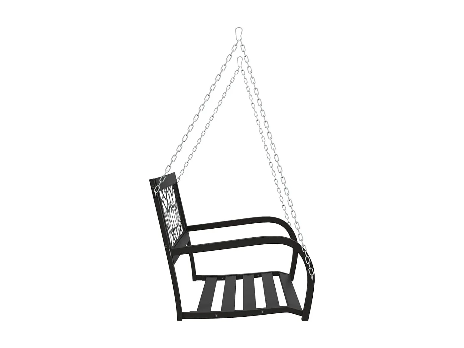 Banco de balanço para jardim 125 cm aço e plástico preto