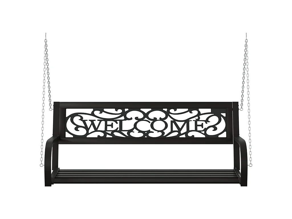 Hollywoodschaukel 125 cm Stahl und Kunststoff Schwarz