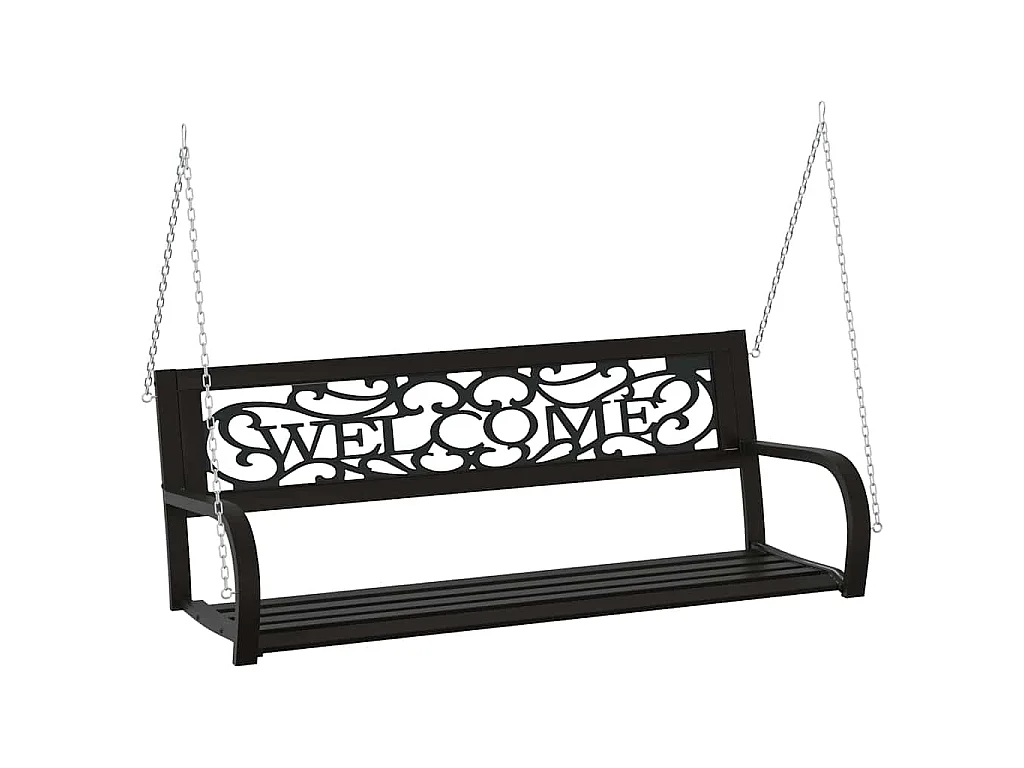 Balancelle de jardin 125 cm Acier et plastique Noir