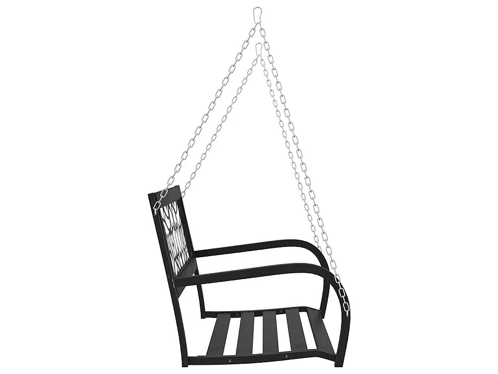 Balancelle de jardin 125 cm Acier et plastique Noir
