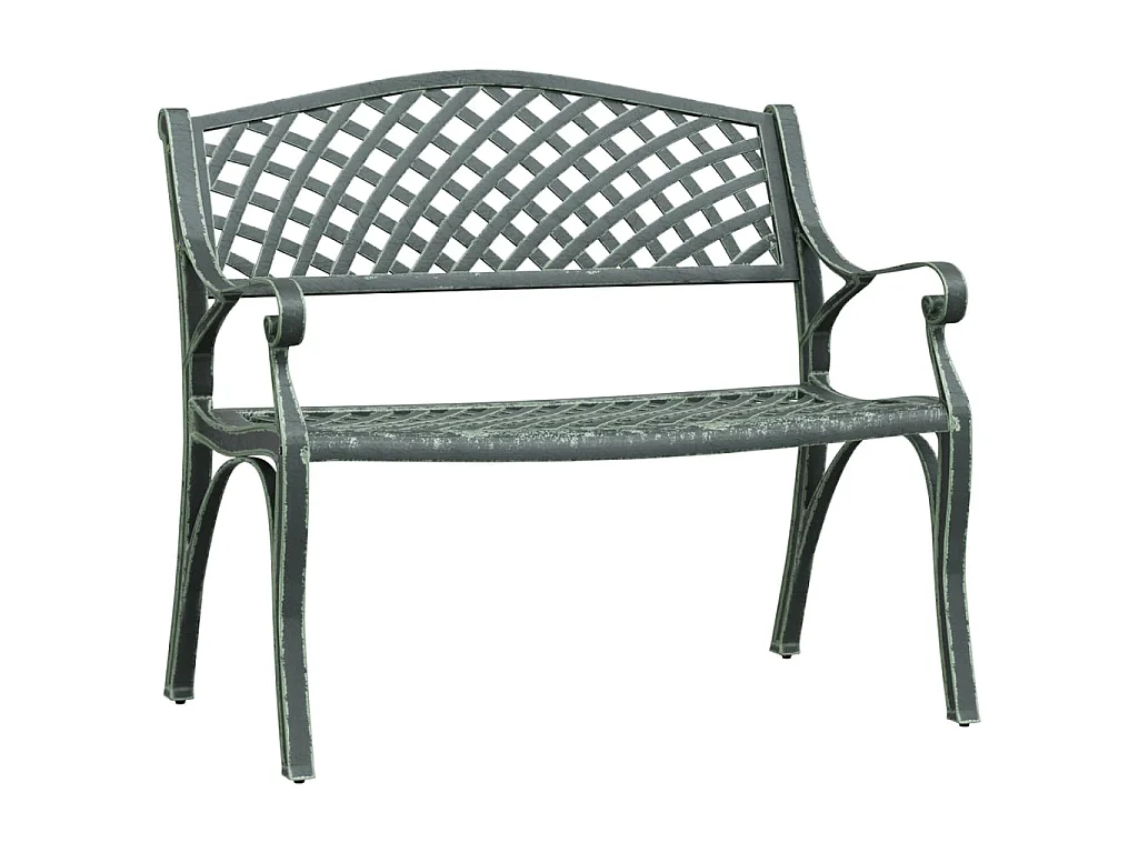Banco de jardín de aluminio fundido verde 102 cm