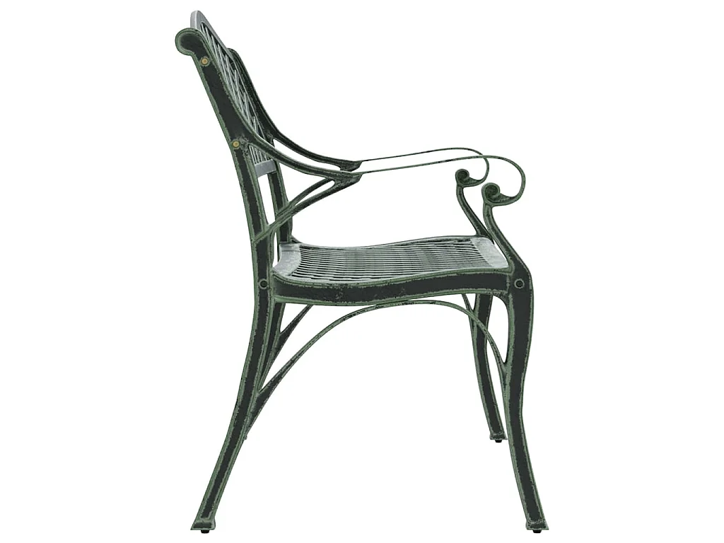Banco de jardín de aluminio fundido verde 102 cm
