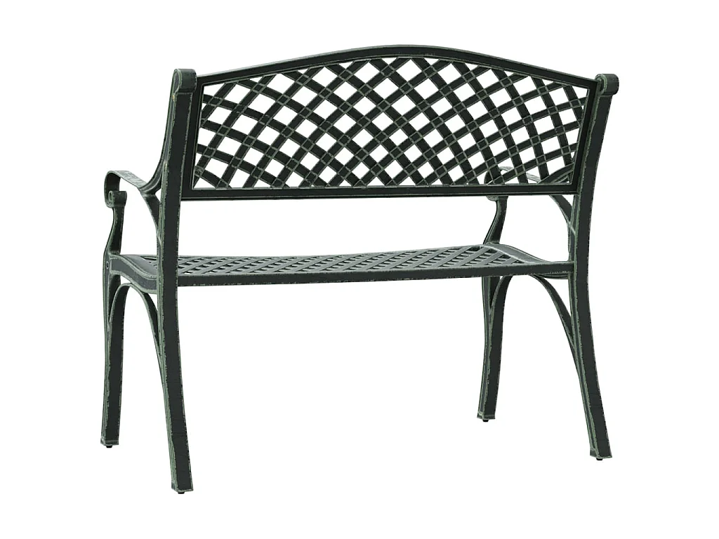 Banco de jardín de aluminio fundido verde 102 cm