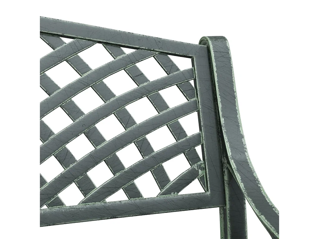 Banco de jardín de aluminio fundido verde 102 cm