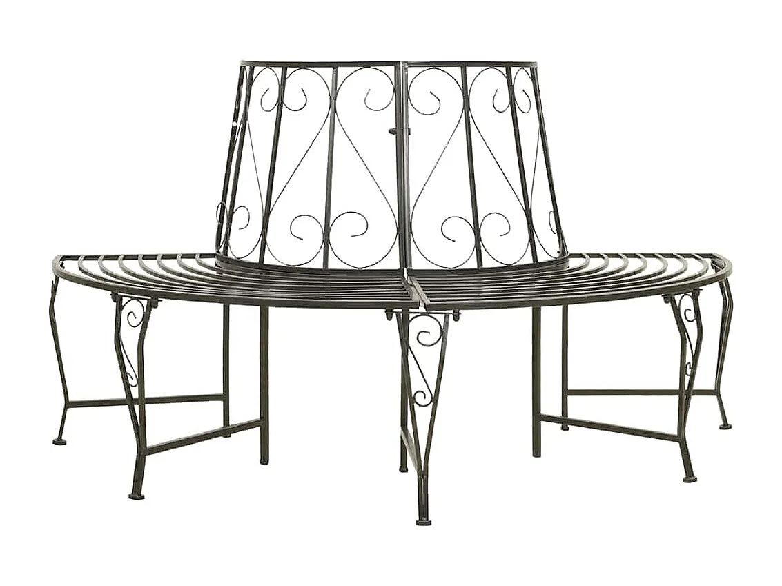 Banc d'arbre de jardin Demi-rond 160 cm Acier